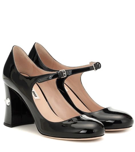 miu miu mary jane|Black Patent Leather Mary Jane Shoes .